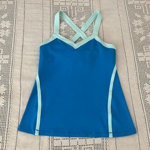 Lululemon Run: Mile A Minute Tank top blue & aquamarine size 6 rare